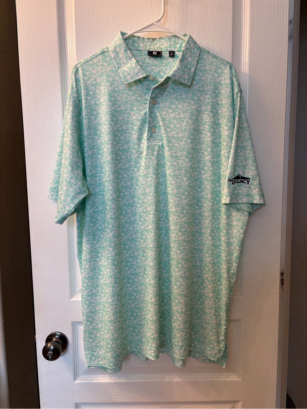 FootJoy Men’s Mint Green Patterned Polo